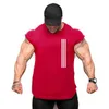 Men's T-Shirts Mens Summer Street Gym Hooded T-Shirts Sleeveless T-Shirts For Men Training T-Shirts Sports Braces Vest Clothing 240327