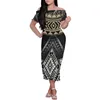 Party Dresses Polynesian Short Sleeve Women Clothing Hawaii Tattoos For Wedding Evening Off Shoulder Dress