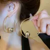 Stud Earrings FFLACELL 2024 Large C Shape Metal For Women Personality Fashion Ms Girl Travel Wedding Accessories