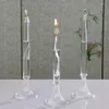 Świecane uchwyty przezroczyste szklane świecznik lampa olejna świeca w kształcie świecy w kształcie świecy w kształcie wystroju ślubnego