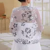 Sjaals Bruid Trouwjurk Vrouwen Cheongsam Sjaal Wit Kant Geborduurde Pailletten Lon