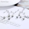 Stud Earrings Round Crystal Beads Minimalist For Women Metal Zircon Screw Piercing Ear Tragus Lobe Daith Body Jewelry KAE118