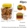 40pcs/lot Nonstick Jars Wax Containers Hamburger box 5ml Silicone Container food grade jar oil holder for Storage