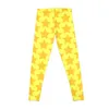 Aktywne spodnie żółte gwiazdy legginsy nutkowe do treningu push upds