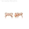 Designer Pandoras örhängen Pan Jia Ear Dings Rose Gold Daisy Peach Blossom Series Eternal Love Versatile 925 Silverörhängen