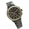Montre pour hommes Chrono chronographe tout en acier inoxydable cadran noir montres à mouvement à quartz pour hommes montre de luxe poignet 162q