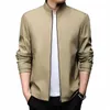 Neue Frühling Herbst Männer Stehkragen Jacken Einfarbig Smart Casual Oberbekleidung Männer Slim Zipper Jacke Mäntel Mann Kleidung 2023 i2xj #