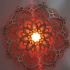 Skulpturer prydnad vägg hängande atmosfär mandala lotus 3d heminredning yoga rum led lamp natt ljus platt sovrum USB färg byte