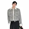 IEFB FI Kore tarzı Erkek Giyim Ctrast Renk Günlük Ceketler Trend Sonbahar niş tasarım çok yönlü 2023 Dış Giyim 9C3096 Z5VL#