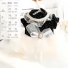 Dog Apparel Dogs Clothing Spring Dress Cat Princess Pearl Neckline Black Patchwork Mesh Fluffy Wedding 5494