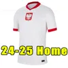 2024 Polska koszulki piłkarskie Lewandowski Milik Men Kit Home Away Jersey 24 25 Red White Zieliński Dzieci Piszczka Koszulki Grosicki Football Shirt Thai