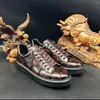 Casual Shoes 2024 Arrival Fashion Crocodile Skin Causal Men Male Genuine Leather Sneakers Pdd416