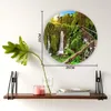 Väggklockor trä bro gröna växter våren landskap tyst hem café kontor dekor för kök stort
