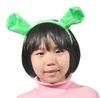 Party Decoration Halloween Hair Hoop Shrek Hairpin Ears pannband Head Circle Costum Artikel Masquerade Supplies Sn