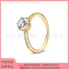 Designer Pandoras Ring Panjiadora Gold plaqué brillant Ring Color Corolla Butflies brillantes Ring Ring Romantic Pair of Love