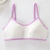 Bras 2024 Female Student Developmental Bra Sling Girl Comfort No Steel Ring Breathable Cotton Teen Puberty Training 8 To 16 Y