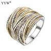 Bagues de cluster YYW 2024 Fashion Bague en alliage de zinc ronde couleur or unisexe doigt beau cadeau de bijoux