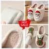 Comfortable Home Cute Cartoon Santa Claus Couples GAI Designer Elk Lovely Thick Plush Unisex Winter White slippers Cream slides womens mens bigsize eur36-45