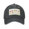 Casquettes de baseball Chapeau de cowboy de fleurs sauvages colorées Enfants Noir Western Anniversaire Designer Homme Femme