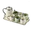 Teaware Sets High-color Nordic Water Set Home Living Room Light Luxury Ceramic Guests Housewarming Kettle Cup Tea