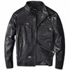 Tcyeek Printemps Automne Véritable Veste En Cuir Hommes Streetweaar 100% Réel Manteau En Peau De Mouton Homme Moto Biker Vintage Vestes En Cuir 2811 x0N2 #