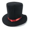 Bérets magicien chapeau haut de forme noir effectué carnaval discothèque Bowler Jazz scène T8NB