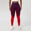 Pantalon de Fitness moulant taille haute pour femmes, dégradé pêche, entraînement de levage des hanches, course à pied, pantalon de Yoga élastique serré