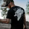 Til Valhalla Shird American Beard Warrior Tactical Skull Tシャツ新しい100％コットショートスリーブOネックTシャツカジュアルメンズトップA7dm＃