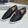 Loro Piano LP LorosPianasl Shoes Genuine Leather Casual Vintage Black Flat Breathable Shoes Luxury Designer One Step Lazy Shoes Handmade Soft Sole Shoes best qualit