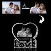 Frame Custom LOVE Heart Shape Crystal Photo Frame Personalized Laser Engraved Picture Frame Birthday Present Valentine's Day Gifts