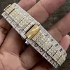 Redleaf Premium kwaliteit rond diamantgeslepen Moissanite horloge op maat gemaakt roestvrijstalen horloge luxe horloge voor heren