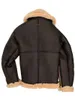 Homens jaqueta de couro casaco de inverno pele real quente estilo explosivo sherpa grande pele motocicleta jaqueta fi pele integrada 13rI #