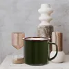 Mugs Mug Cup Emalj kaffekamping koppar te vintage metall vatten dricka järn tennläger