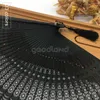 Decorative Figurines Wholesale 50pcs Black Full Bamboo Round Geomitric Pattern Chinese Hand Fan Wedding Invitation