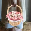 Storage Baskets Round Tray Storage Bags Picnic Fruit Basket Little Red Riding Hood Wooden Bride