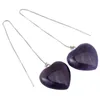 Dangle Earrings Natural Amethyst Long Linear Chain Ear Line Love Heart Crystal Stone Threader Earring Tassel Drop Women Jewelry