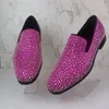 Casual Shoes Fashion Italian Men Rhinestone Loafers Luxury Handcrafted Mens Suede Leather Dress Male Party And Wedding