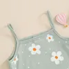 Ensembles de vêtements Infantile bébé fille été 2 pièces ensemble de vêtements décontracté fleur imprimé camis hauts sans manches réservoir taille élastique shorts survêtements