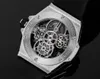 2024 HBF 45mmX15.30mm integrated 6035 manual chain tourbillon movement 72 hours endurance electroplated plated 18K imported Thailand natural rubber