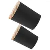 Candle Holders 4 Pcs Black Cup Anti-fall Frosted DIY Container Candles Jar Wood Scented Tins Containers Glass