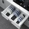 Kitchen Storage 1Pc Space Aluminum Dish Draining Rack Cutting Board Bowl Stand Cupboard Pot Lid Shelf Home Supplies