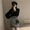 Skirts Plaid Skorts For Women Korean Style Clothing Checkerboard Skirt Women's Summer Spring Streetwear Sexy Mini