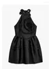 Casual klänningar formellt tillfälle svarta i ett stycke rocks ärmlösa off axelparti prom a-line 90-tals gyaru coquette mantel elegant bankett