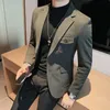 Высокое качество корейский Slim Fit Blazer Куртки Мужская одежда Простая деловая одежда Повседневный костюм Пальто Смокинги высокого качества 4XL F4N8 #