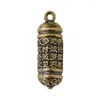 Lagringsflaskor ihålig mässing Buddha Bottle Sutra Cylinder Pendant Keychain Halsband smycken handgjorda vintage container nyckelringar