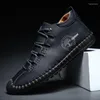 Casual Shoes Men Designer Lace-up Sneakers Leather Vintage Handmade Ankle Boots Outdoor Walking Size 38-48