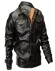 冬の革のジャケットの男性戦術軍爆撃機ウォームパイロットコート厚いウールライナーモーターサイクル9086814