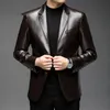 men's Genuine Jackets Autumn Busin Leather Blazers New Style Slim Thin Trend Zipper G139 j9Go#