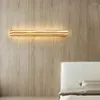 Lampada da parete in legno massello lunga striscia creativa soggiorno camera da letto decorazione comodino applique stile giapponese paralume illuminazione a LED