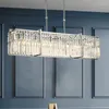 Ceiling Lights Light Rectangular Modern Crystal Chandelier Lamps Living Room Dining Creative Bar Lamp